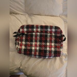 Vera Bradley Large Cosmetic Bag in the Fireplace Plaid pattern & quilted cotton